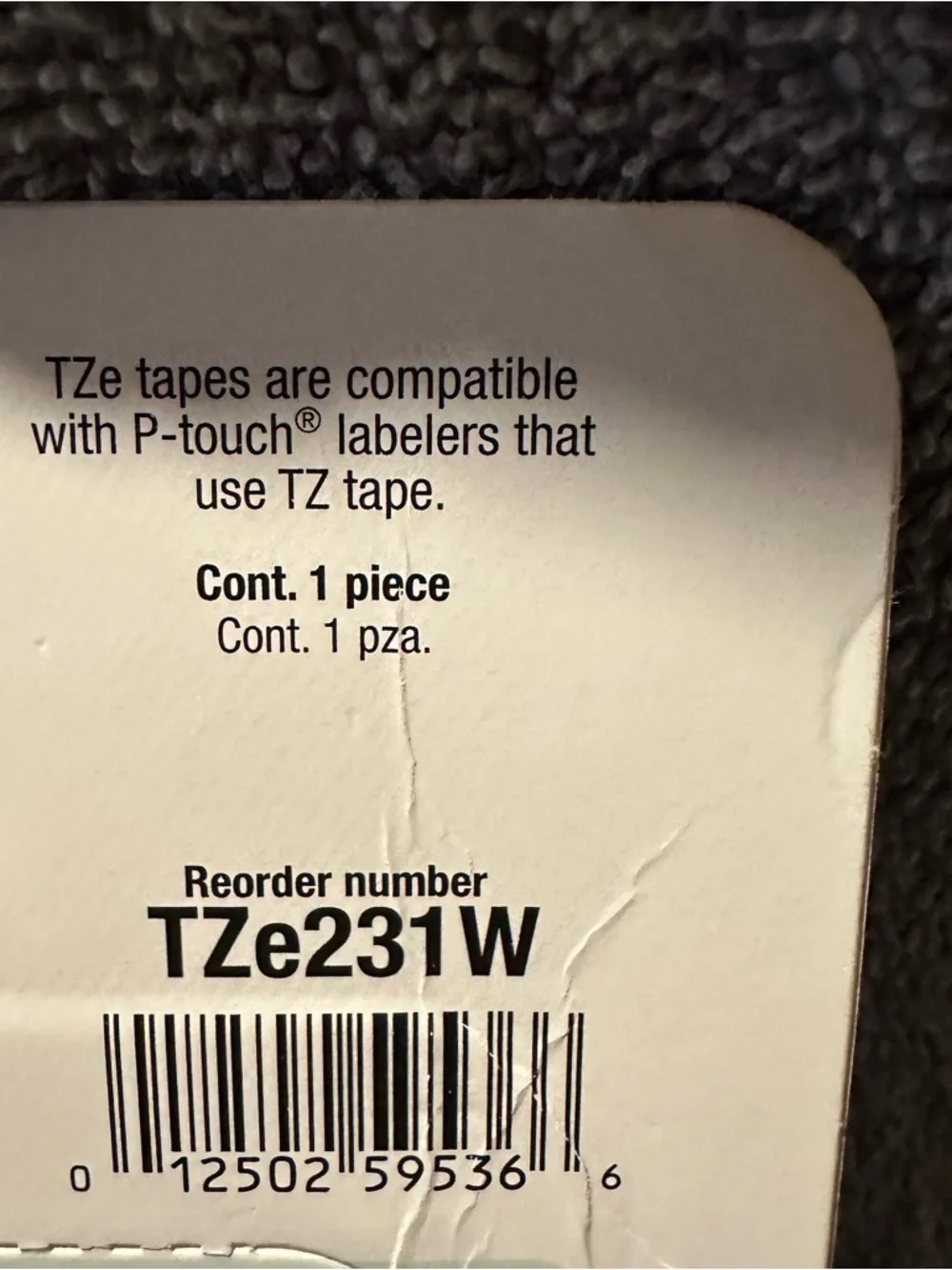 Brother Genuine P-touch TZe-231 Laminated Label Tape 0.47”x26.2ft SEALED